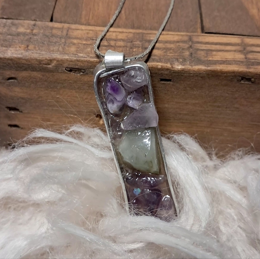 Raw Amethyst Pendant Necklace - Picture 2 of 4
